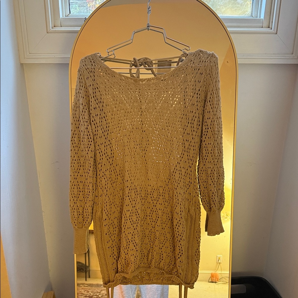 For Love And Lemons Cream Backless Dress